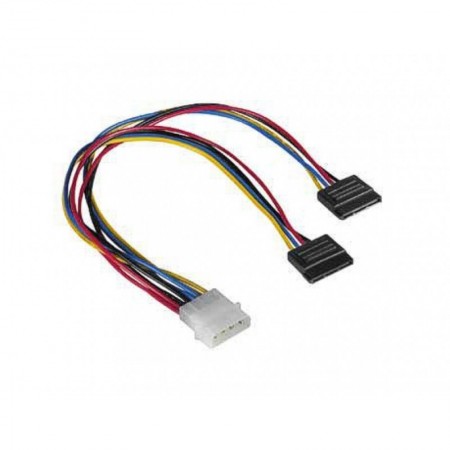 CABO ALIMENTACAO S-ATA EM Y -> MOLEX 4P PARA 2XSATA 15P, 15C 